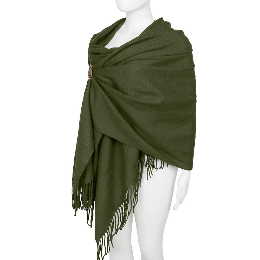 2251 Medieval Northman Shawl Wrap Cloak Viking Brooch Tassel Scarf Shoulder - Picture 6 of 8